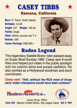 1991 Rodeo America Set A #38 Casey Tibbs Back